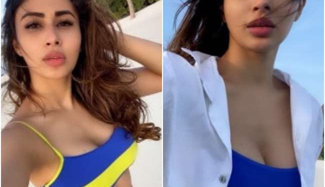 Mouni Roy shared a photo in blue bikini