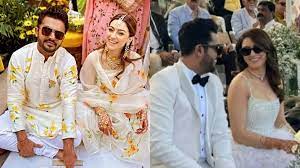 Pictures from the Haldi and Sangeet Ceremonies of Hansika Motwani and Sohael Khaturiya have gone viral
