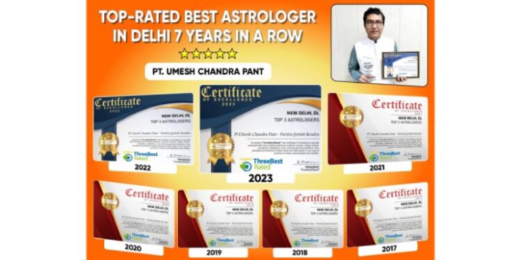 Astrologer Pt Umesh Chandra Pant of Pavitra Jyotish Becomes the Best Astrologer in Delhi for 7 Years in a Row
