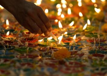 The Chicago region Hindus celebrate the first day of the Diwali Festival of Lights