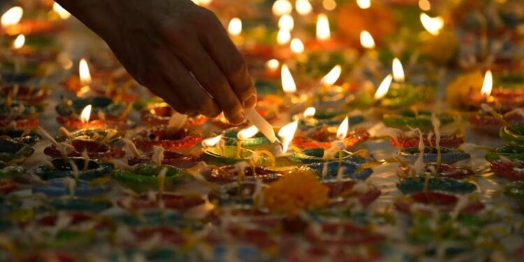 The Chicago region Hindus celebrate the first day of the Diwali Festival of Lights