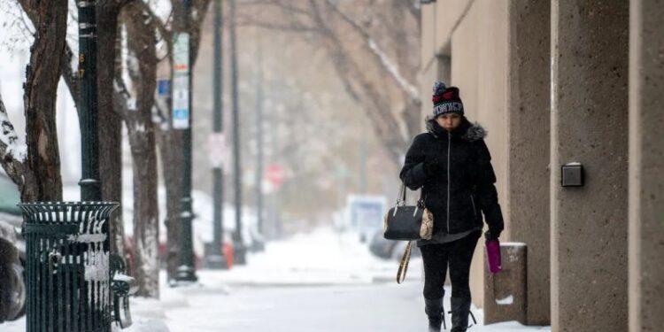50 degrees with rain and a cold front approaching in Chicago